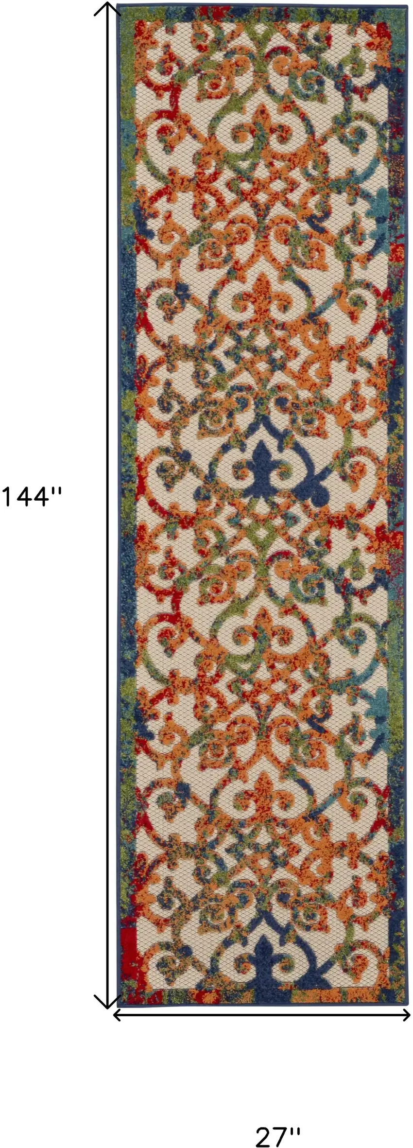2' X 12' Rainbow Colored Indoor Outdoor Runner Rug Photo 9