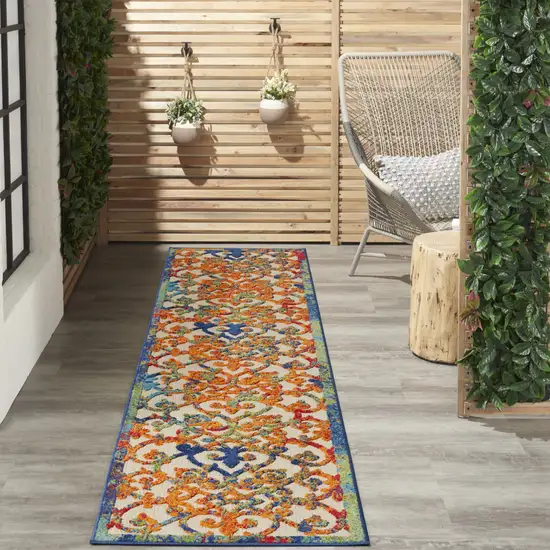 2' X 12' Rainbow Colored Indoor Outdoor Runner Rug Photo 8