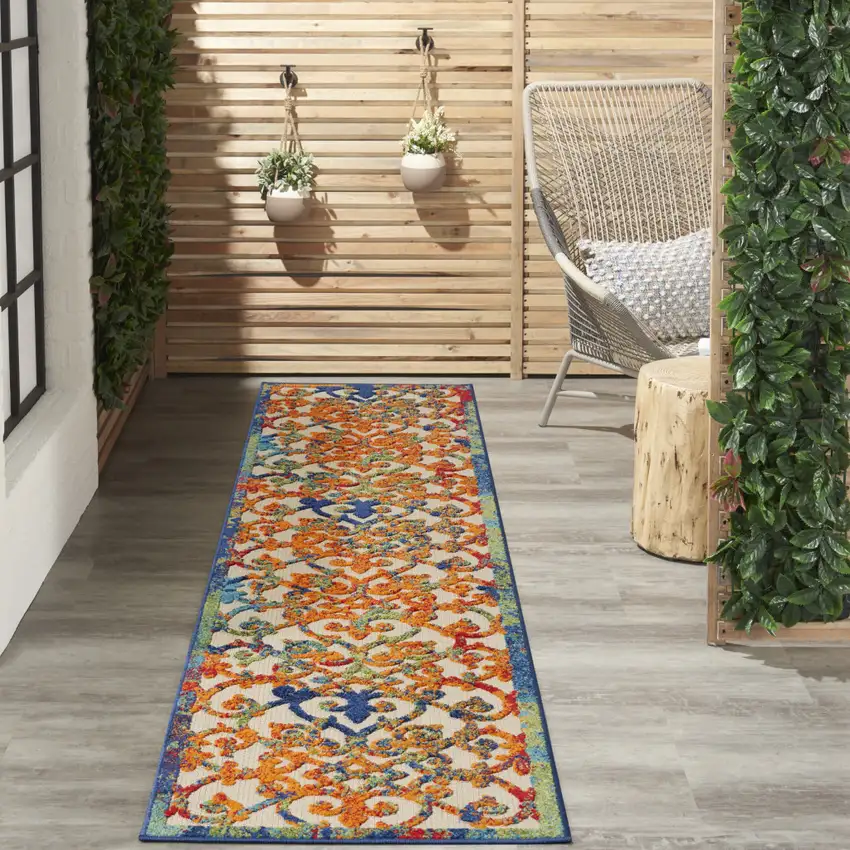 2' X 12' Rainbow Colored Indoor Outdoor Runner Rug Photo 8