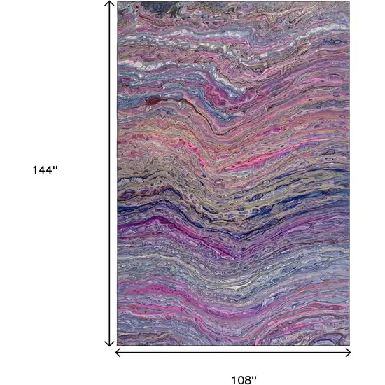 Raspberry And Purple Abstract Washable Indoor Outdoor Area Rug Photo 3