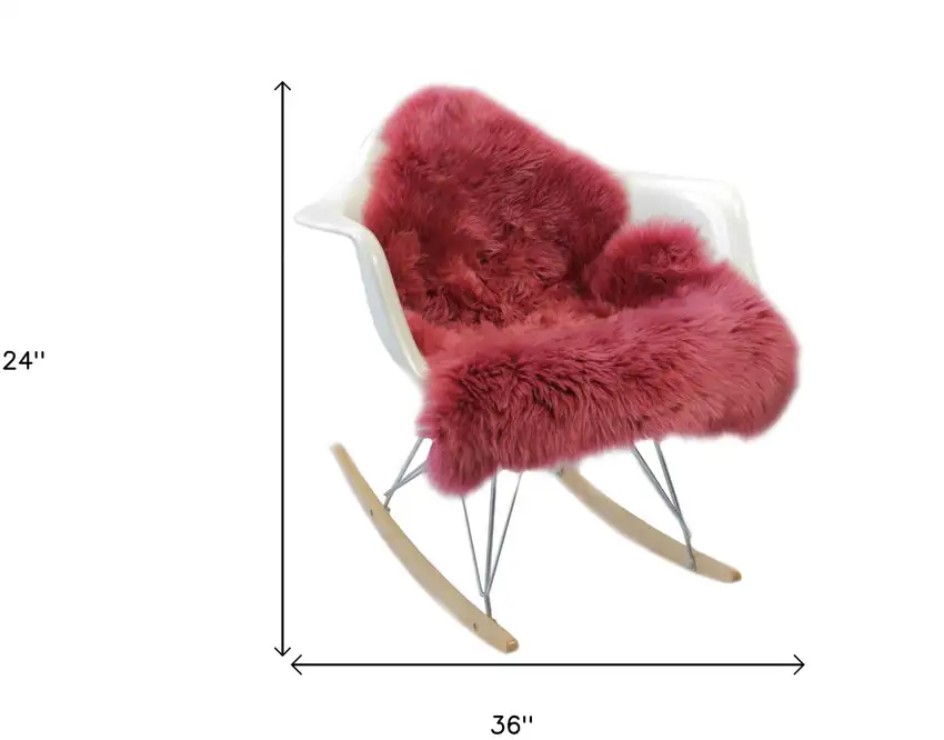 Raspberry New Zealand Natural Shearling Sheepskin Rug Photo 6