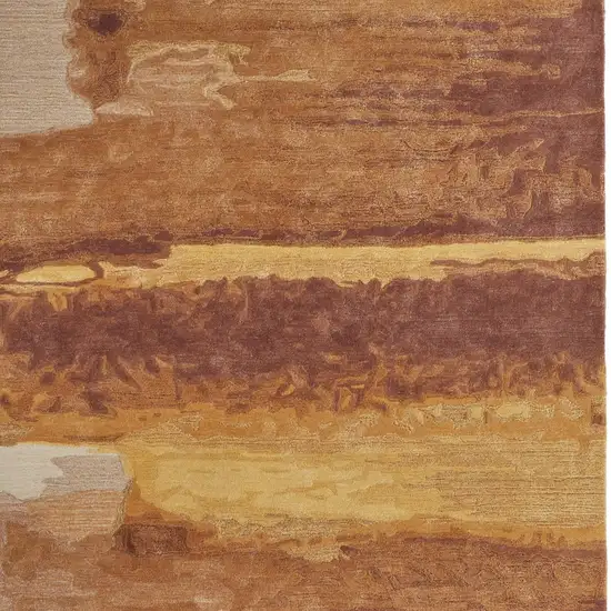 Ivory Red And Orange Abstract Hand Tufted Area Rug Photo 5