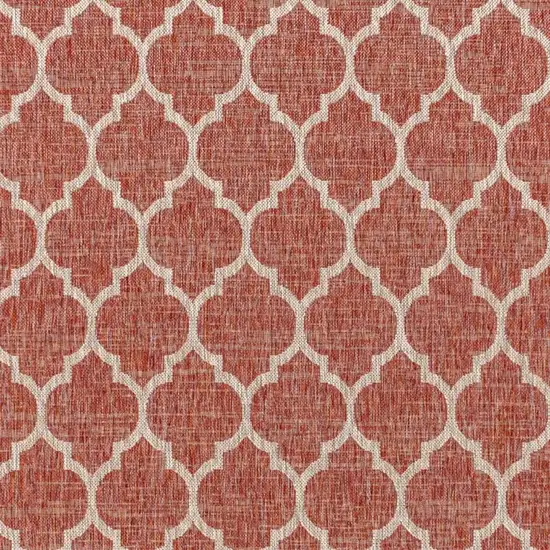 Red And Beige Geometric Indoor Outdoor Area Rug Photo 2