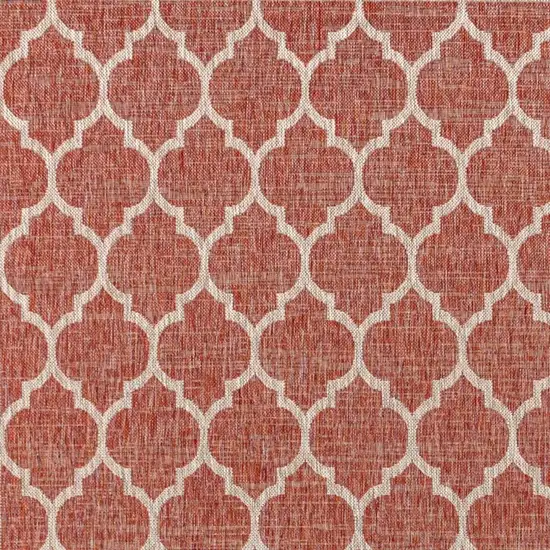 Red And Beige Geometric Indoor Outdoor Area Rug Photo 2