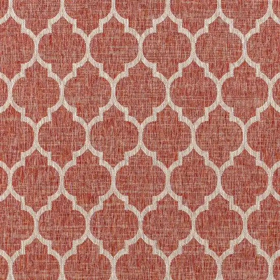 Red And Beige Geometric Indoor Outdoor Area Rug Photo 2