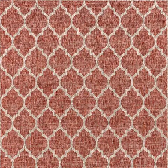 Red And Beige Geometric Indoor Outdoor Area Rug Photo 3