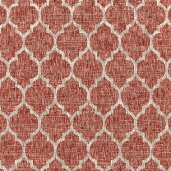 Red And Beige Geometric Indoor Outdoor Area Rug Photo 2