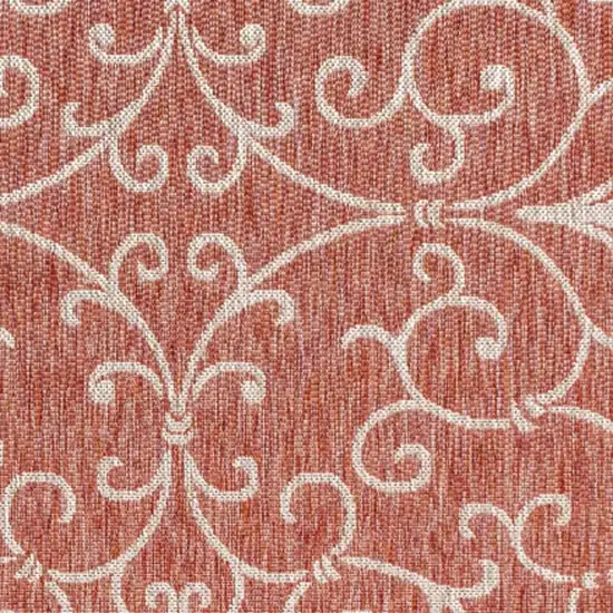 Red And Beige Medallion Indoor Outdoor Area Rug Photo 2