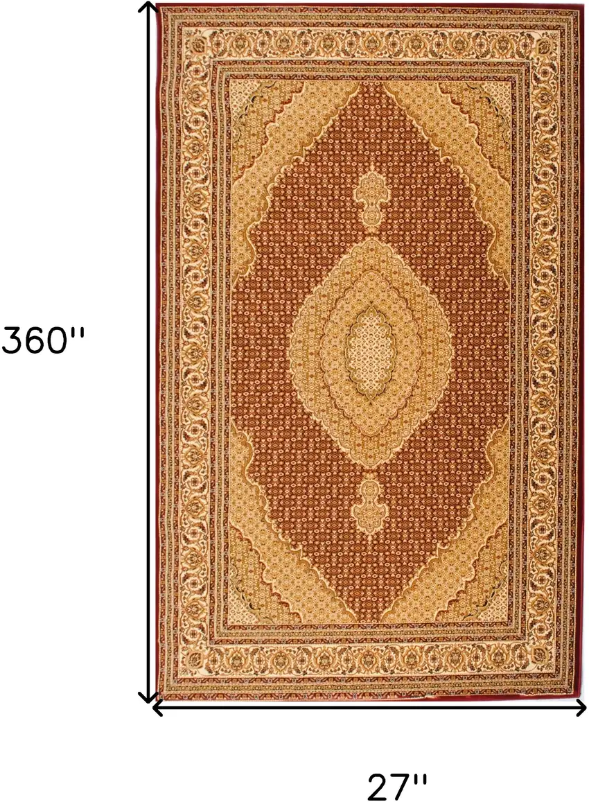Red And Beige Moroccan Area Rug Photo 9