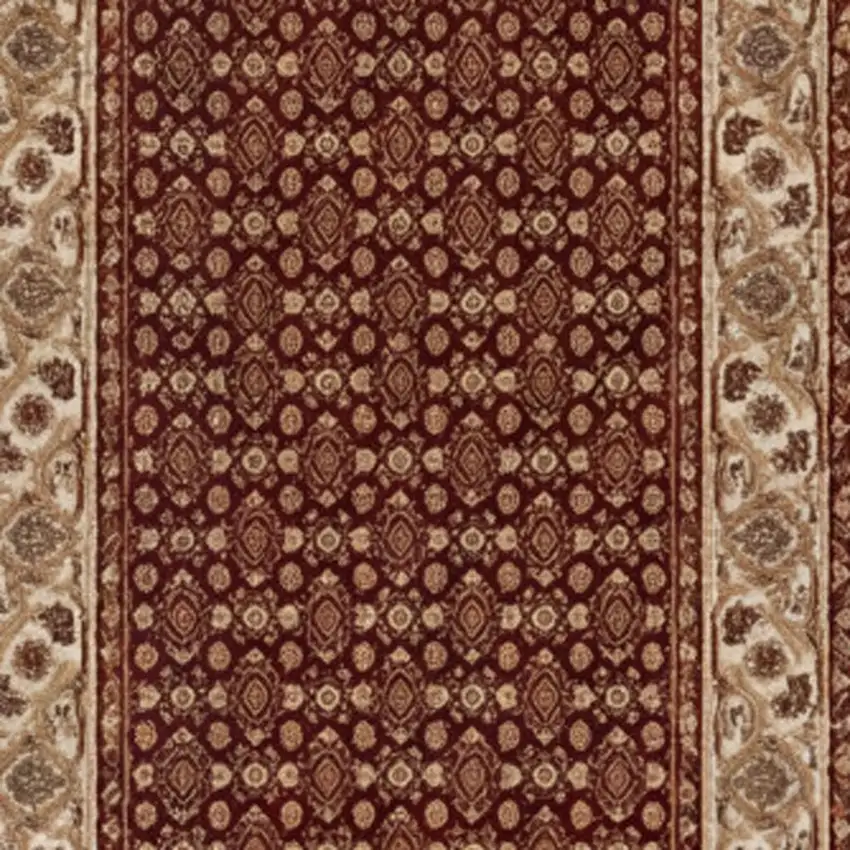 Red And Beige Moroccan Runner Rug Photo 2