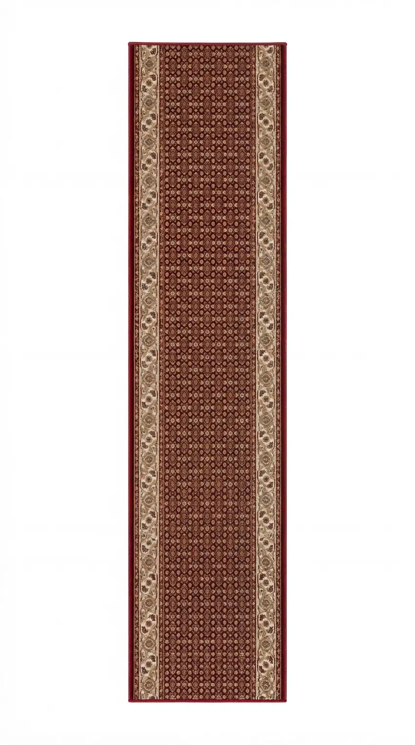 Red And Beige Moroccan Runner Rug Photo 4