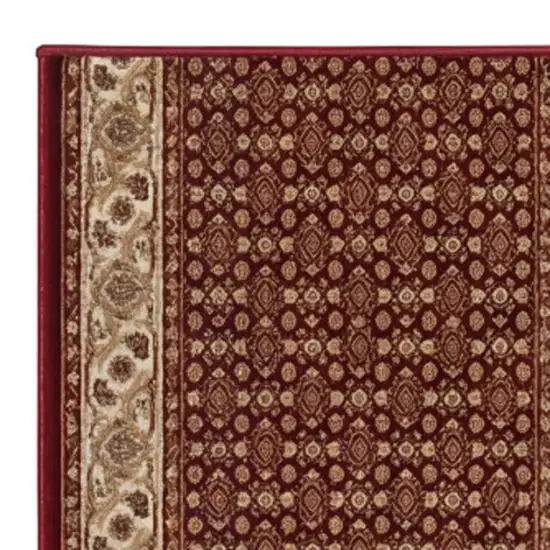 Red And Beige Moroccan Runner Rug Photo 2