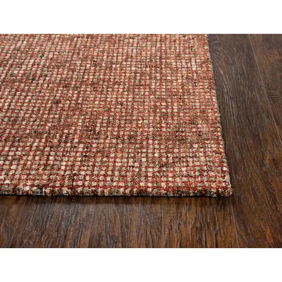 Red And Beige Wool Hand Tufted Area Rug Photo 2