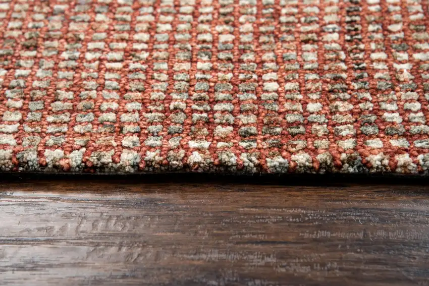 Red And Beige Wool Hand Tufted Area Rug Photo 5