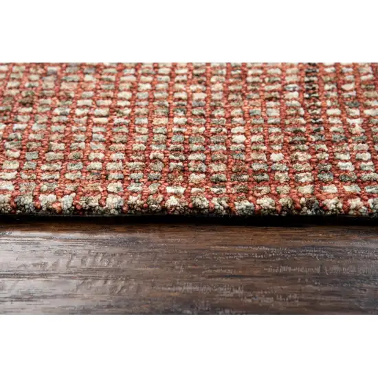 Red And Beige Wool Hand Tufted Area Rug Photo 5