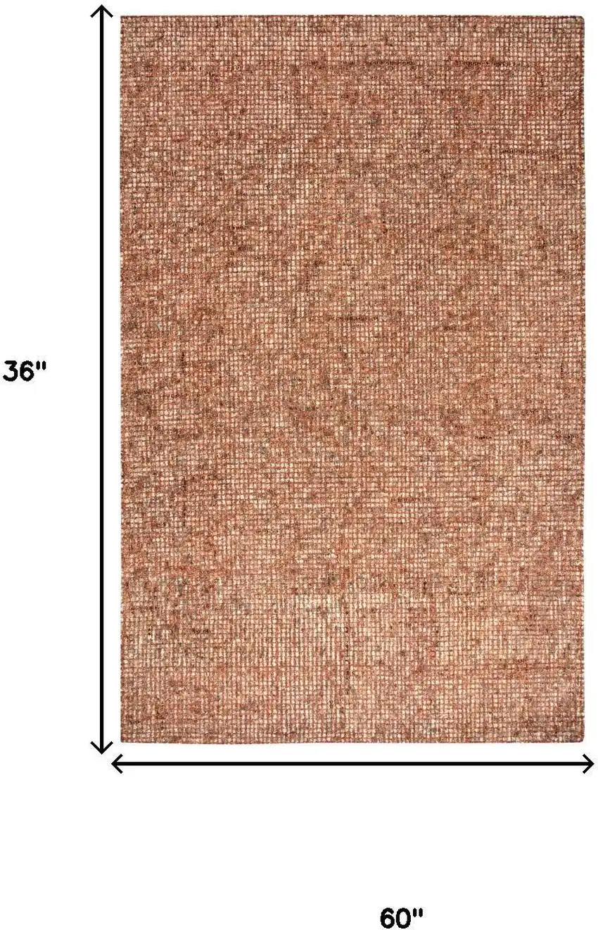 Red And Beige Wool Hand Tufted Area Rug Photo 6