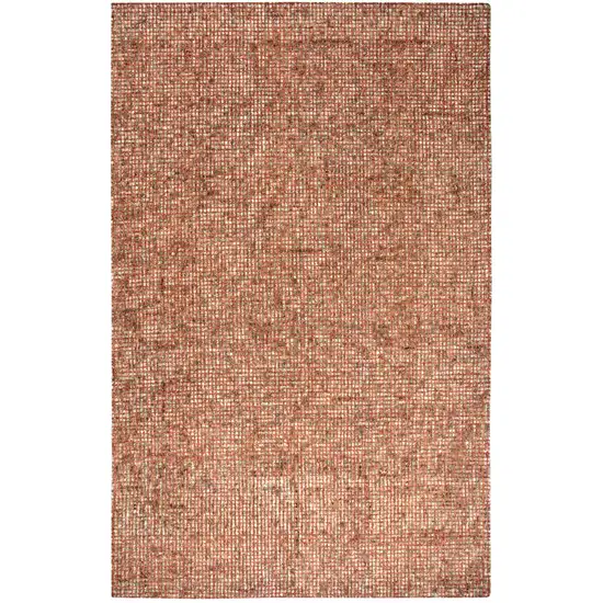 Red And Beige Wool Hand Tufted Area Rug Photo 1