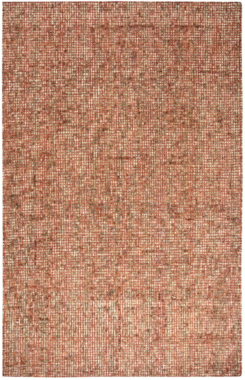 Red And Beige Wool Hand Tufted Area Rug Photo 1