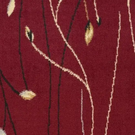 Red And Black Floral Area Rug Photo 6