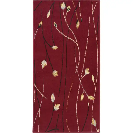 Red And Black Floral Area Rug Photo 9