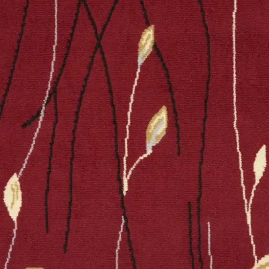 Red And Black Floral Area Rug Photo 5