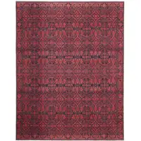 Photo of Red And Black Floral Power Loom Area Rug