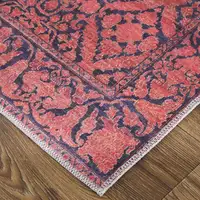 Photo of Red And Black Floral Power Loom Area Rug