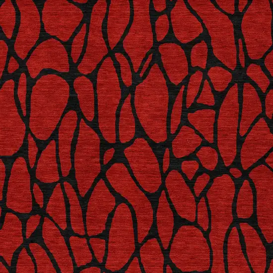 Red And Black Geometric Washable Indoor Outdoor Area Rug Photo 6