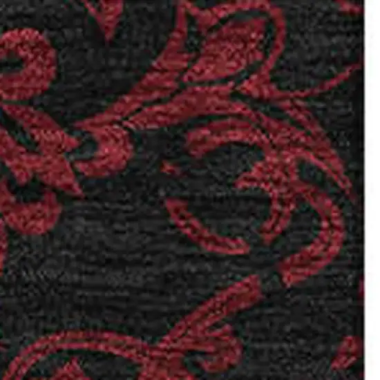 Red And Black Medallion Washable Area Rug With UV Protection Photo 3