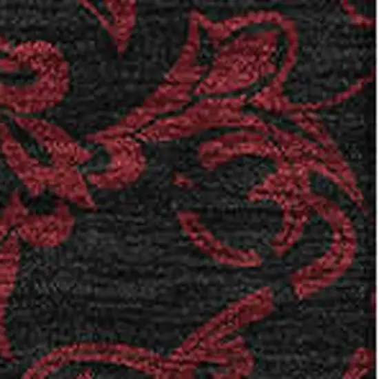 Red And Black Medallion Washable Area Rug With UV Protection Photo 3