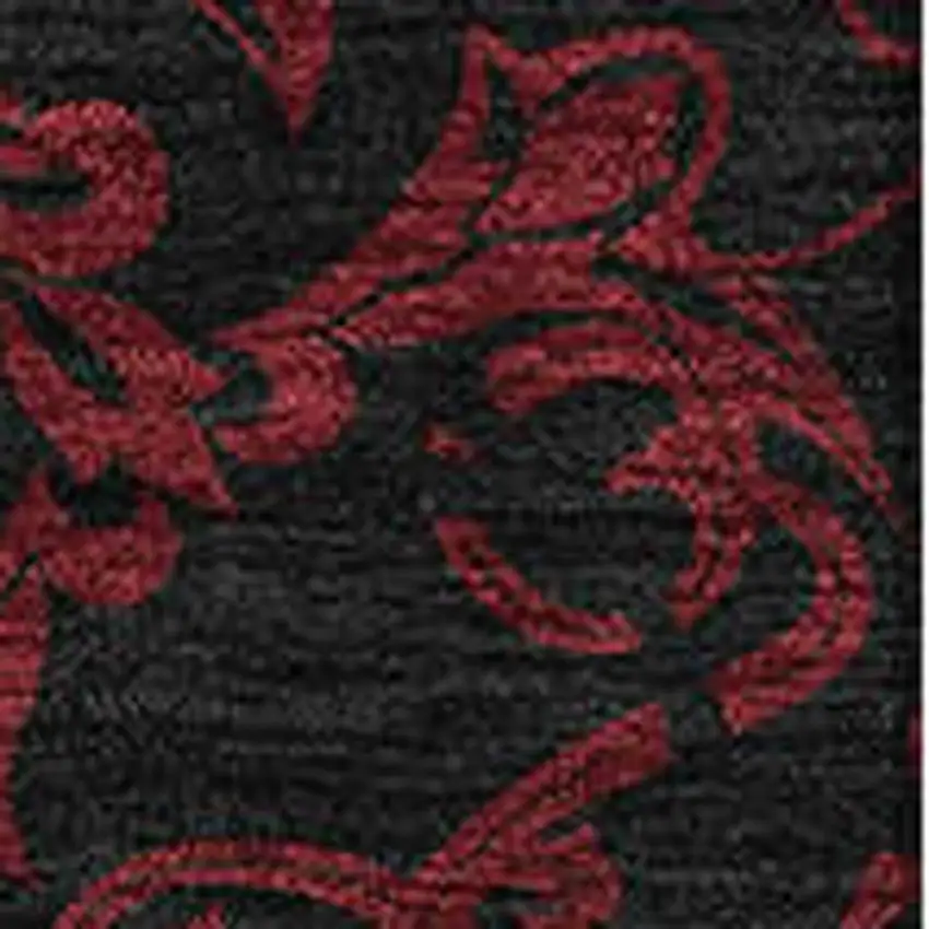 Red And Black Medallion Washable Area Rug With UV Protection Photo 3