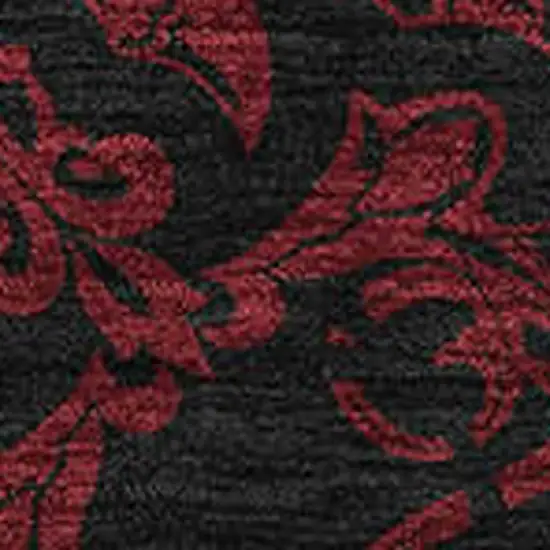 Red And Black Medallion Washable Area Rug With UV Protection Photo 3