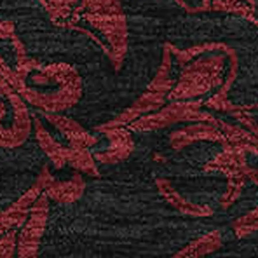 Red And Black Medallion Washable Area Rug With UV Protection Photo 3