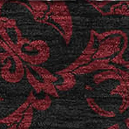 Red And Black Medallion Washable Area Rug With UV Protection Photo 3