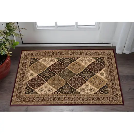 Red And Black Moroccan Area Rug Photo 1