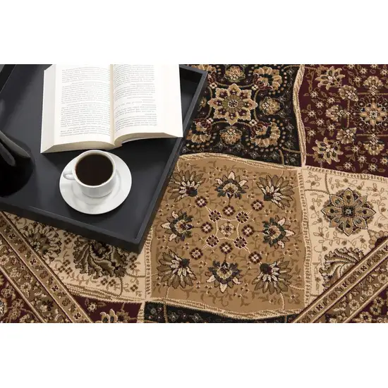 Red And Black Moroccan Runner Rug Photo 5