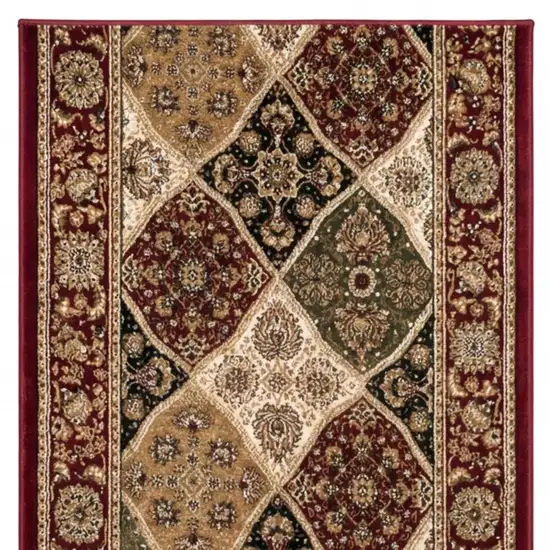 Red And Black Moroccan Runner Rug Photo 3