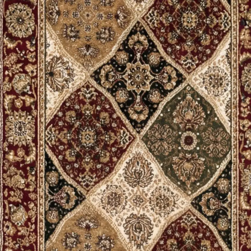 Red And Black Moroccan Runner Rug Photo 2