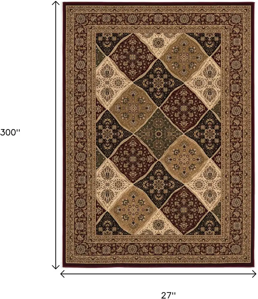 Red And Black Moroccan Runner Rug Photo 9