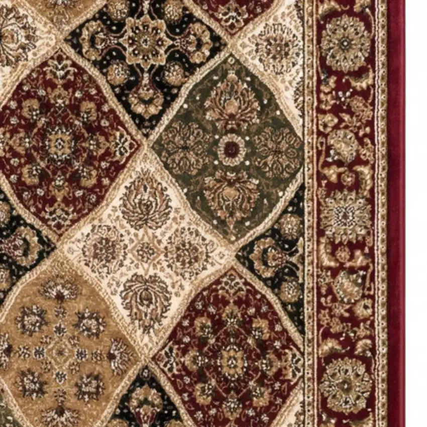 Red And Black Moroccan Runner Rug Photo 4