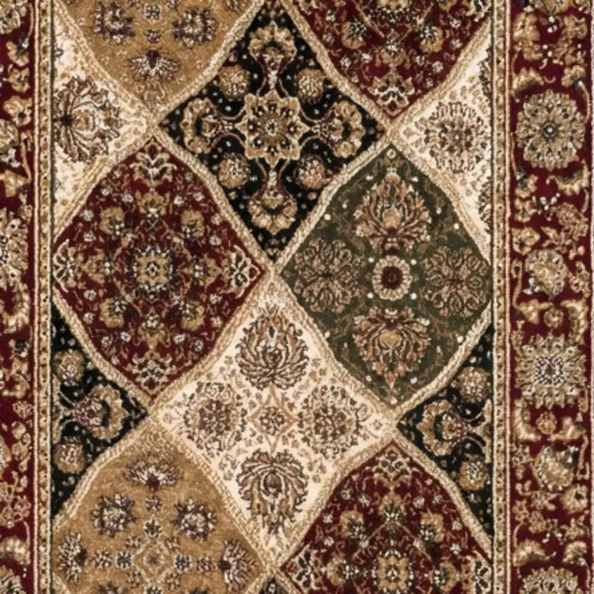 Red And Black Moroccan Runner Rug Photo 2