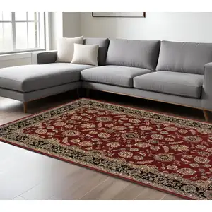 Photo of Red And Black Oriental Area Rug