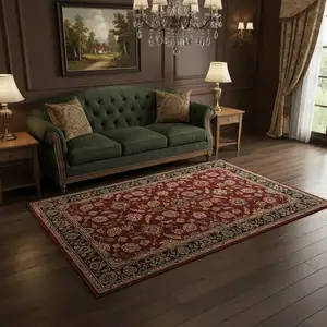 Photo of Red And Black Oriental Area Rug