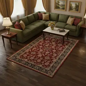Photo of Red And Black Oriental Area Rug