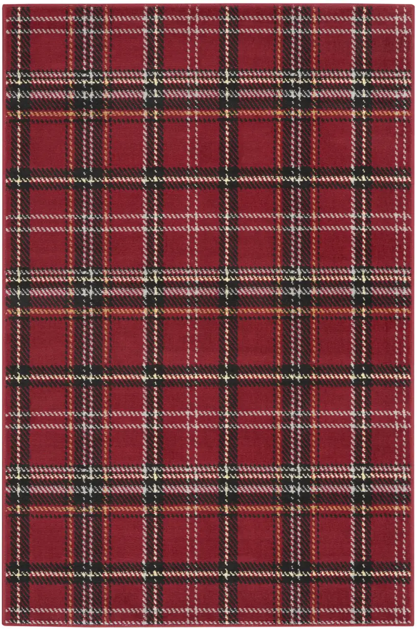 Red And Black Plaid Area Rug Photo 2