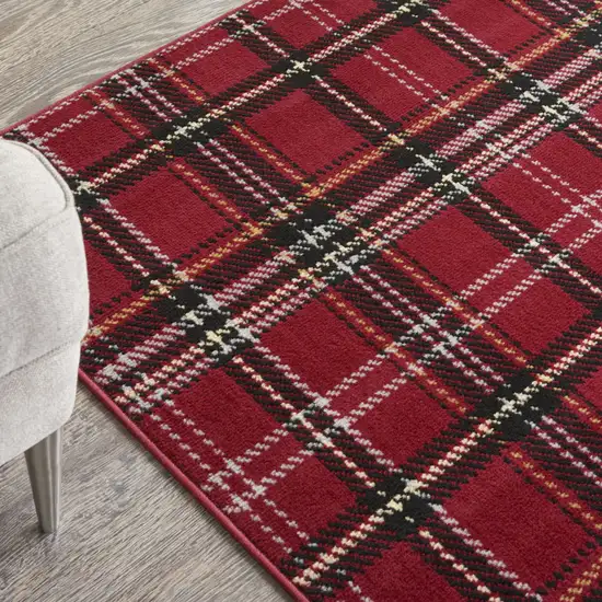 Red And Black Plaid Area Rug Photo 9