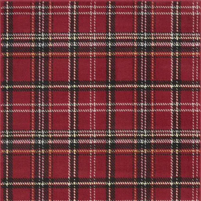 Red And Black Plaid Area Rug Photo 7
