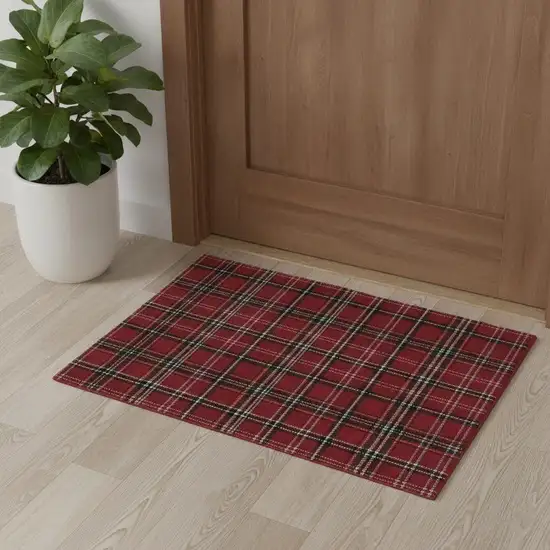 Red And Black Plaid Area Rug Photo 1