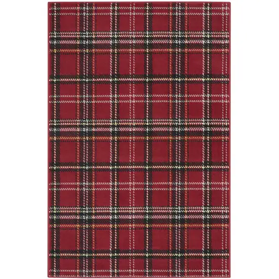 Red And Black Plaid Area Rug Photo 2