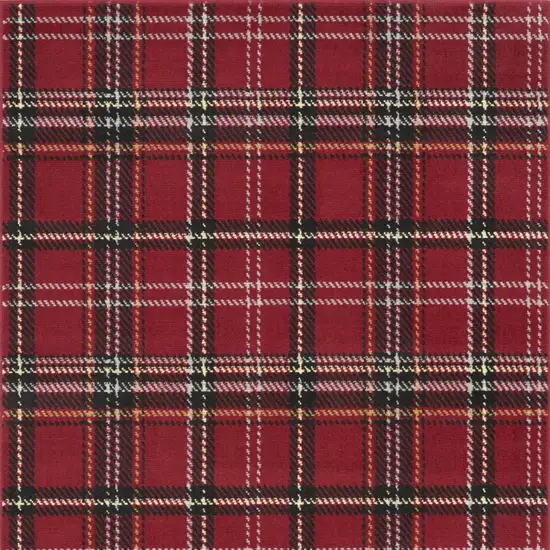 Red And Black Plaid Area Rug Photo 8